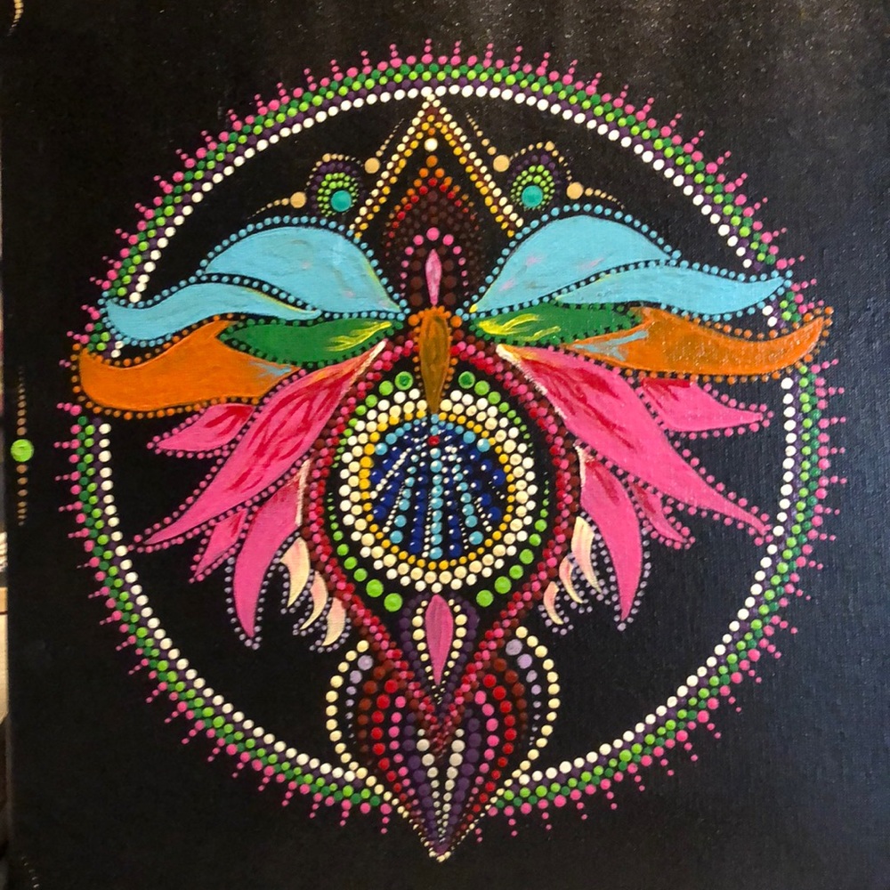 Lotus Pointillism Art